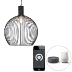 QAZQA Smart ronde hanglamp 50 cm incl. Wifi G95 - Dos - Zwart