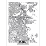 Canvas City Map Boston 30x40cm