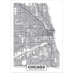 Canvas City Map Chicago 30x40cm