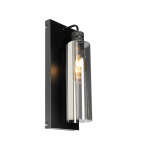 QAZQA Moderne wandlamp met smoke glas - Stavelot - Zwart