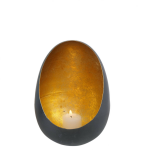 Casa Di Elturo Kandelaar Golden Egg - Zwart/goud - Medium - Ø 11 X H 15 Cm