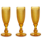 Vivalto Luxe Montreux Serie Champagneglazen Set 6x Stuks Amber Goud 180 Ml - Champagneglazen