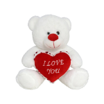 Gerim Pluche Knuffelbeer Met Wit/rood Love Hartje 20 Cm - Knuffelberen