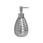 Zeeppompje/dispenser Zilver Glanzend Metaal 8 X 17 Cm - Zeeppompjes