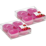 Trend Candles 8x Maxi Geurtheelichtjes Cranberry/ 8 Branduren - Geurkaarsen - Roze