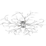vidaXL Plafondlamp met acryl kristallen bladarmen voor 5xE14 wit