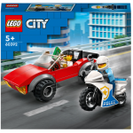 Lego - Juguete De Construcción Moto De Policía Y Coche A La Fuga Con Dinero De Mentira De City