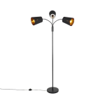 QAZQA Moderne vloerlamp 3-lichts - Carmen - Zwart