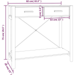 Vidaxl Wandtafel 82x38x75 Cm Bewerkt Hout - Zwart