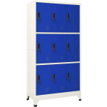 Vidaxl Lockerkast 90x45x180 Cm Staal En Blauw - Grijs