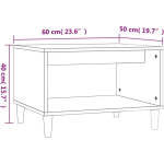 Vidaxl Salontafel 60x40x50 Cm Bewerkt Hout Wit