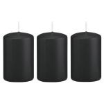 Trend Candles 3xe Cilinderkaars/stompkaars 5 X 8 Cm 18 Branduren - Stompkaarsen - Zwart