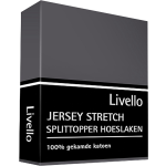 Livello Hoeslaken Splittopper Jersey Donker 160 X 200/ 210 Cm - Grijs