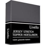 Livello Hoeslaken Topper Jersey Donker 90 X 200/ 210 Cm - Grijs