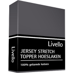 Livello Hoeslaken Topper Jersey Donker 160 X 200/ 210 Cm - Grijs