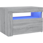 Vidaxl Nachtkastjes 2 St Met Led&apos;s 60x35x40 Cm Sonoma Eikenkleur - Gris