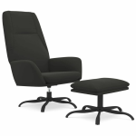 Vidaxl Relaxstoel Met Voetenbank Microvezelstof - Zwart