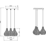 BES LED Led Hanglamp - Hangverlichting - Trion Sparko - E14 Fitting - 3-lichts - Rond Hout - Bruin