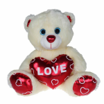 Pluche Knuffelbeer Met Wit/rood Valentijn Love Hartje 80 Cm - Knuffelberen