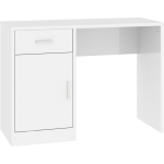 Vidaxl Bureau Met Kast En Lade 100x40x73 Cm Bewerkt Hout Hoogglans Wit