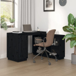 Vidaxl Bureau 110x50x75 Cm Massief Grenenhout - Zwart