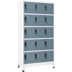 Vidaxl Lockerkast 90x40x180 Cm Staal Licht En Donker - Grijs