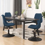 Vidaxl Eetkamerstoelen Draaibaar 4 St Fluweel - Blauw