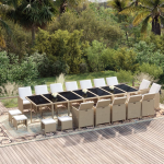 Vidaxl 19-delige Tuinset Met Kussens Poly Rattan - Beige