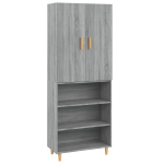 Vidaxl Hoge Kast 69,5x34x180 Cm Bewerkt Hout Sonoma Eikenkleurig - Grijs