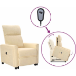 Vidaxl Sta-op-stoel Verstelbaar Stof Crèmekleurig
