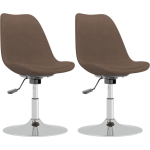 Vidaxl Eetkamerstoelen 2 St Draaibaar Stof Taupe