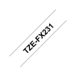 Brother TZe-FX231 op Wit (12 mm x 8m) - Zwart