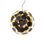 QAZQA Design hanglamp met goud - Cerchio - Zwart