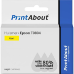 PrintAbout Huismerk Epson T0804 Inktcartridge - Geel