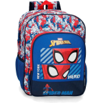 Personajes - Mochila Marvel Spiderman Hero 38 Cm Con Bolsillos Laterales - Azul