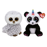 ty - Knuffel - Beanie Buddy - Owlette Owl & Paris Panda