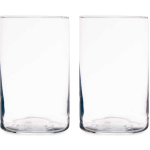 Giftdecor Bloemenvazen 2x Stuks - Cilinder Vorm - Transparant Glas - 12 X 20 Cm - Vazen