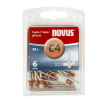 Novus Blindklinknagel C4 X 6mm, Koper | 20 stuks - 045-0038