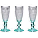 Vivalto Luxe Monaco Serie Champagneglazen Set 6x Stuks Op Turquoise Blauwe Voet 180 Ml - Champagneglazen