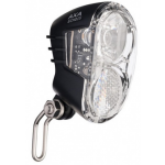 AXA koplamp Echo 15 lux led naafdynamo/fietsaccu voorvork - Zwart