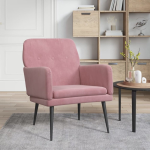 Vidaxl Fauteuil 62x79x79 Cm Fluweel - Roze