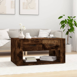 Vidaxl Salontafel 80x50x40 Cm Bewerkt Hout Gerookt Eikenkleurig - Marrón