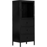 Giga Meubel Vitrinekast - 50x35x120cm - Metaal - Kast Djairo - Zwart