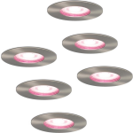 HOFTRONIC 6x Bari Smart Inbouwspots RGBWW IP65 Zilver - Silver
