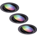 HOFTRONIC 3x Luna Smart Inbouwspots RGBWW IP44 - Zwart