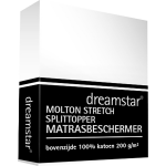Dreamstar Hoeslaken Molton Stretch Splittopper 160 X 200 Cm - 180 X 200 Cm