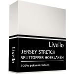 Livello Hoeslaken Splittopper Jersey Offwhite 180 X 200/ 210 Cm - Beige