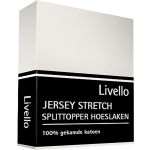 Livello Hoeslaken Splittopper Jersey Offwhite 140 X 200/ 210 Cm - Beige