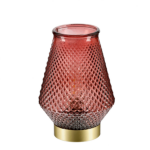 Casa Di Elturo Led-lamp Ella - Bordeaux Rood Werkt Op Batterijen (Incl. Lamp) - Ø13 X18 Cm - Goud