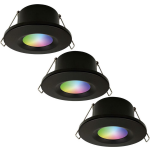 HOFTRONIC 3x Venezia Smart Inbouwspots RGBWW IP65 - Zwart